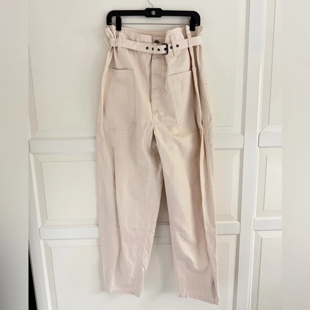 New! Isabel Marant Etoile Rinny high waist paper bag trousers pants 41268